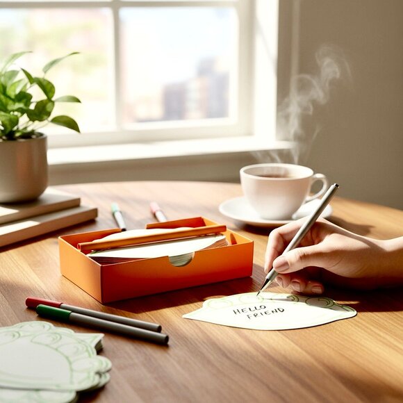 Marks & Spencer Novelty Stationary Note Paper PEAS + Pencil Set New - Picture 9 of 9